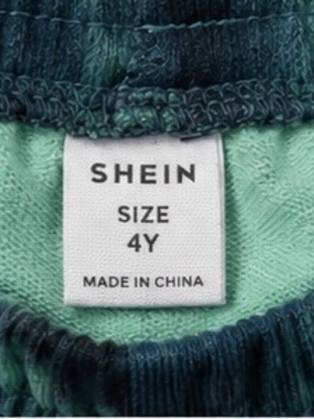SHEIN Green and Black Tie-Dye Kids Hoodie Set